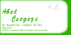 abel csegezi business card